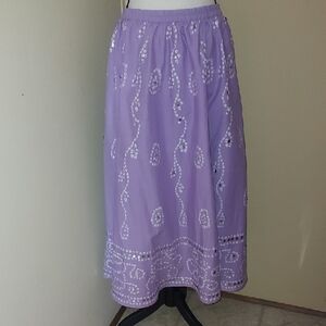 Tantrums Lavender Lehenga Style Maxi Skirt with Silver Mirror Sequins